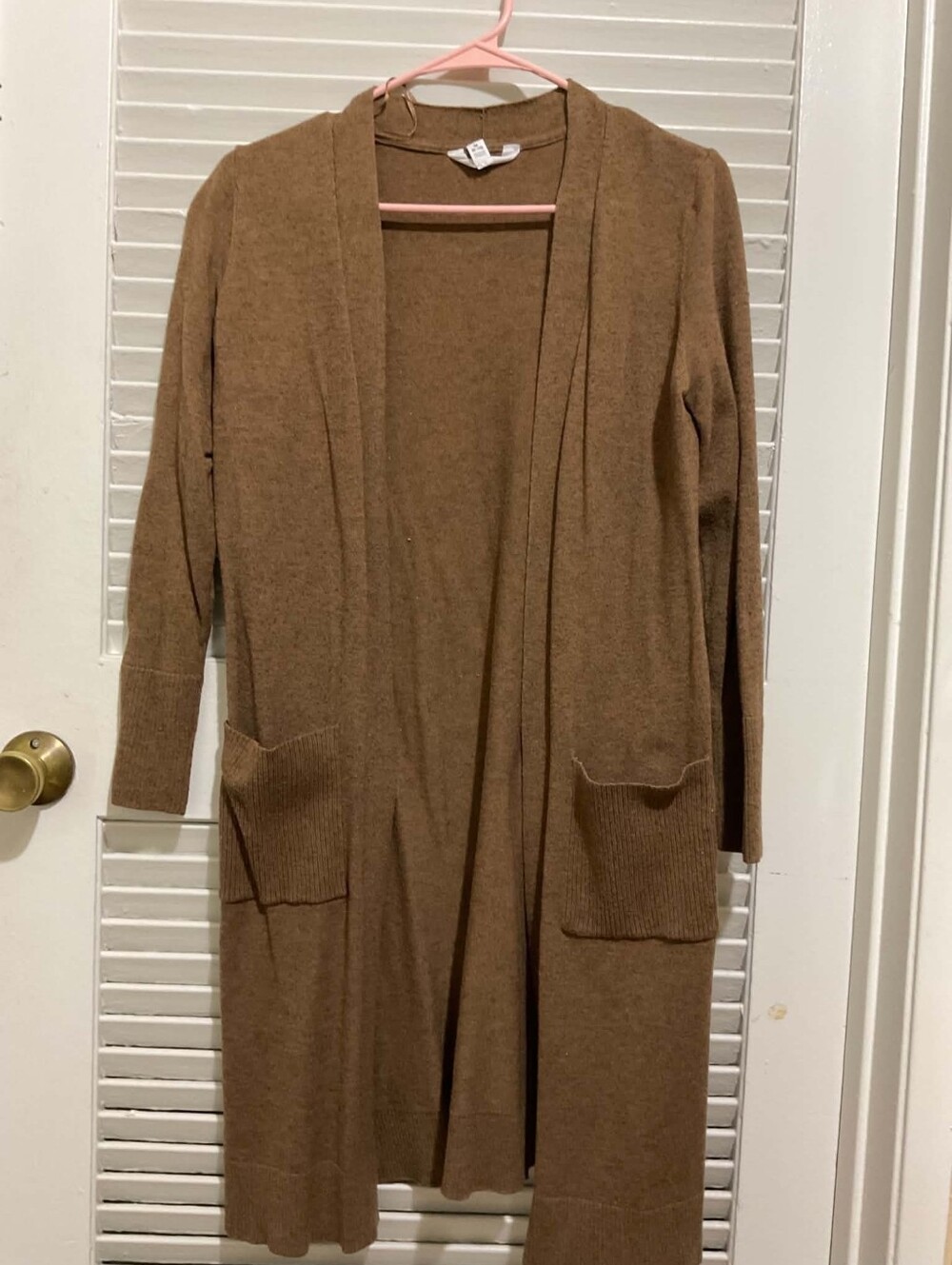 Long Open-Front Women's Cardigan Sweater - Brown